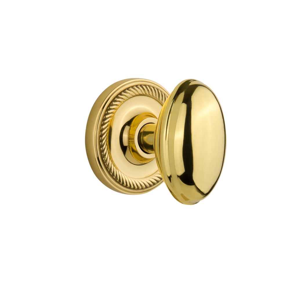Nostalgic Warehouse ROPHOM Double Dummy Knob Rope Rosette with Homestead Knob in Unlacquered Brass